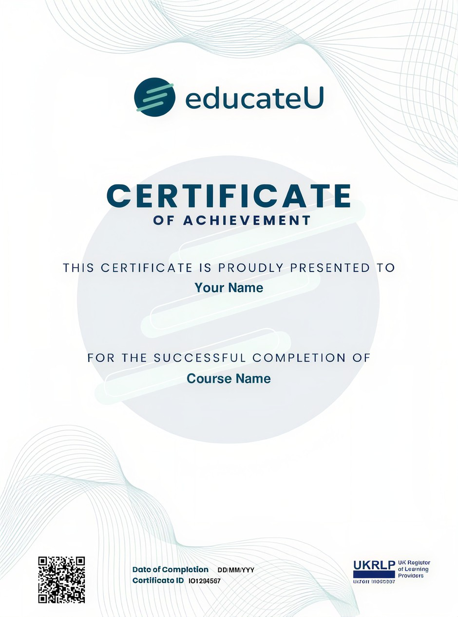 Sample educateU Certificate of Achievement